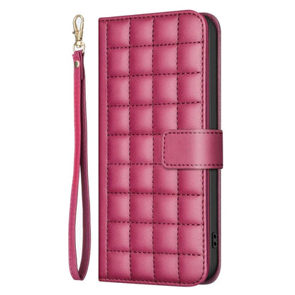 BINFEN COLOR BF34 for Xiaomi Redmi 14C 4G Leather Case Wallet Square Grid Phone Cover