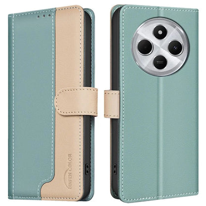 BINFEN COLOR BF33 Case for Xiaomi Redmi 14C 4G Leather Case Splicing Color RFID Blocking