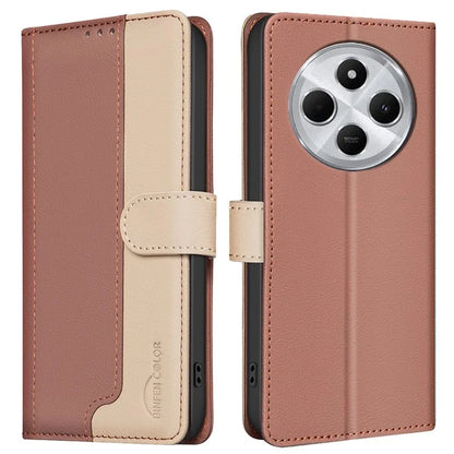 BINFEN COLOR BF33 Case for Xiaomi Redmi 14C 4G Leather Case Splicing Color RFID Blocking