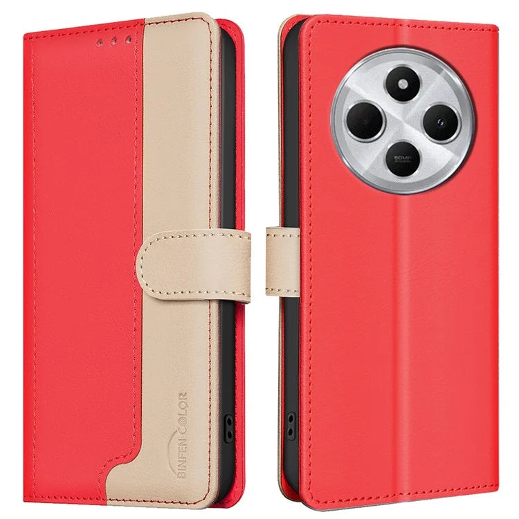 BINFEN COLOR BF33 Case for Xiaomi Redmi 14C 4G Leather Case Splicing Color RFID Blocking