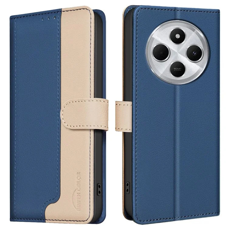BINFEN COLOR BF33 Case for Xiaomi Redmi 14C 4G Leather Case Splicing Color RFID Blocking