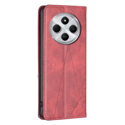 For Xiaomi Redmi 14C 4G Case Card Slots Geometry Imprint Leather Phone Cover