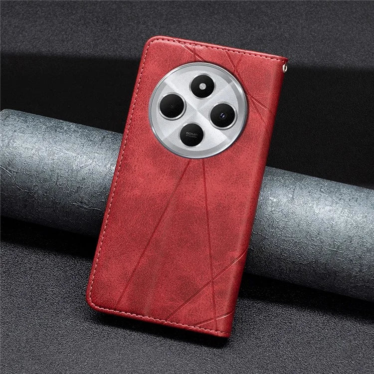 For Xiaomi Redmi 14C 4G Case Card Slots Geometry Imprint Leather Phone Cover