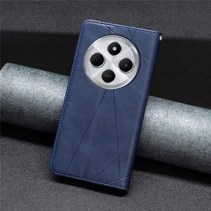 For Xiaomi Redmi 14C 4G Case Card Slots Geometry Imprint Leather Phone Cover