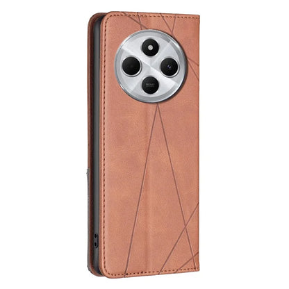 For Xiaomi Redmi 14C 4G Case Card Slots Geometry Imprint Leather Phone Cover