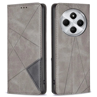 For Xiaomi Redmi 14C 4G Case Card Slots Geometry Imprint Leather Phone Cover