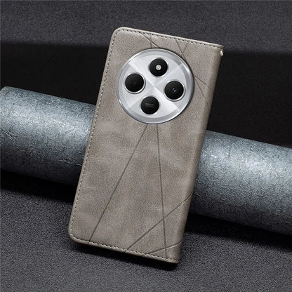 For Xiaomi Redmi 14C 4G Case Card Slots Geometry Imprint Leather Phone Cover