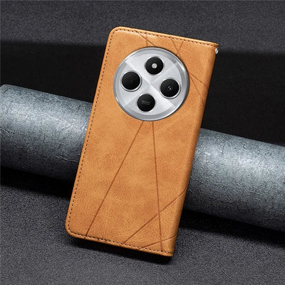 For Xiaomi Redmi 14C 4G Case Card Slots Geometry Imprint Leather Phone Cover
