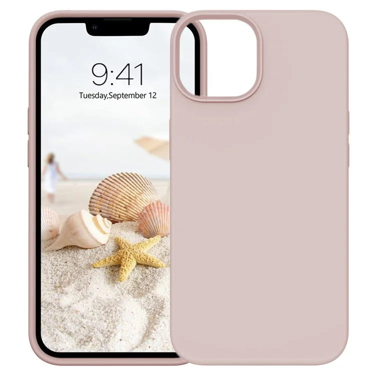KALEBOL KLB-YTGJ001 For iPhone 13 Case Solid Color Liquid Silicone+PC Phone Cover