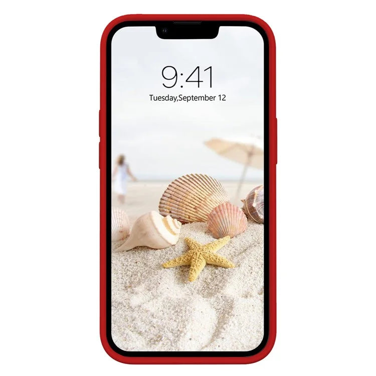 KALEBOL KLB-YTGJ001 For iPhone 13 Case Solid Color Liquid Silicone+PC Phone Cover