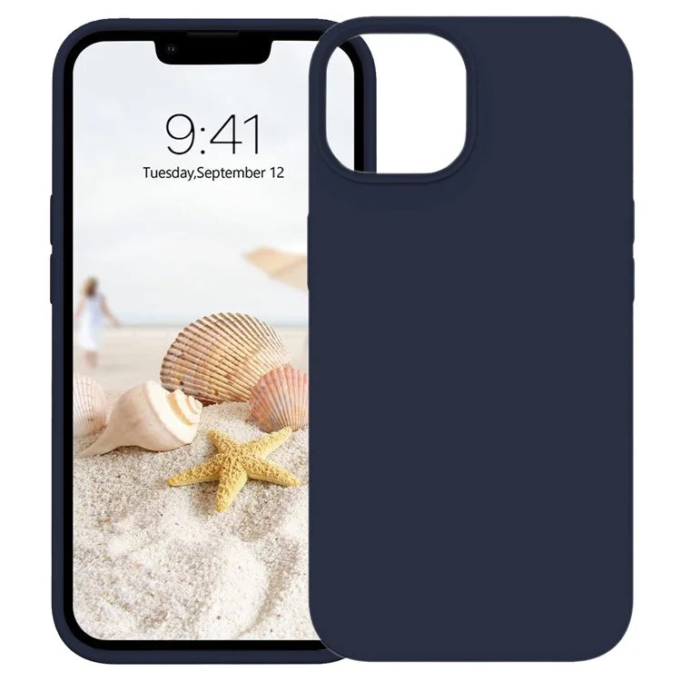 KALEBOL KLB-YTGJ001 For iPhone 13 Case Solid Color Liquid Silicone+PC Phone Cover
