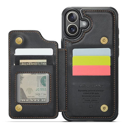 CASEME C22 Series For iPhone 16 Case Leather+TPU Cover RFID Blocking Card Slots
