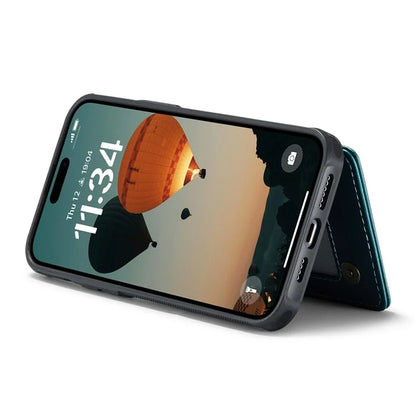 CASEME C22 Series For iPhone 16 Case Leather+TPU Cover RFID Blocking Card Slots