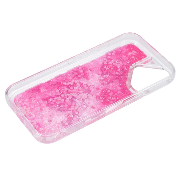 For iPhone 16 Plus Case Floating Quicksand Pattern Soft TPU Back Cover