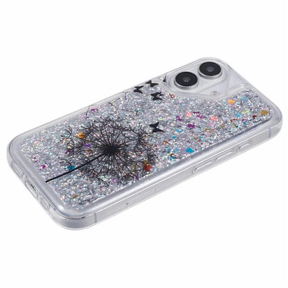 For iPhone 16 Plus Case Floating Quicksand Pattern Soft TPU Back Cover