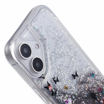 For iPhone 16 Plus Case Floating Quicksand Pattern Soft TPU Back Cover
