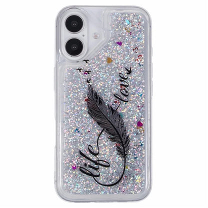 For iPhone 16 Plus Case Floating Quicksand Pattern Soft TPU Back Cover