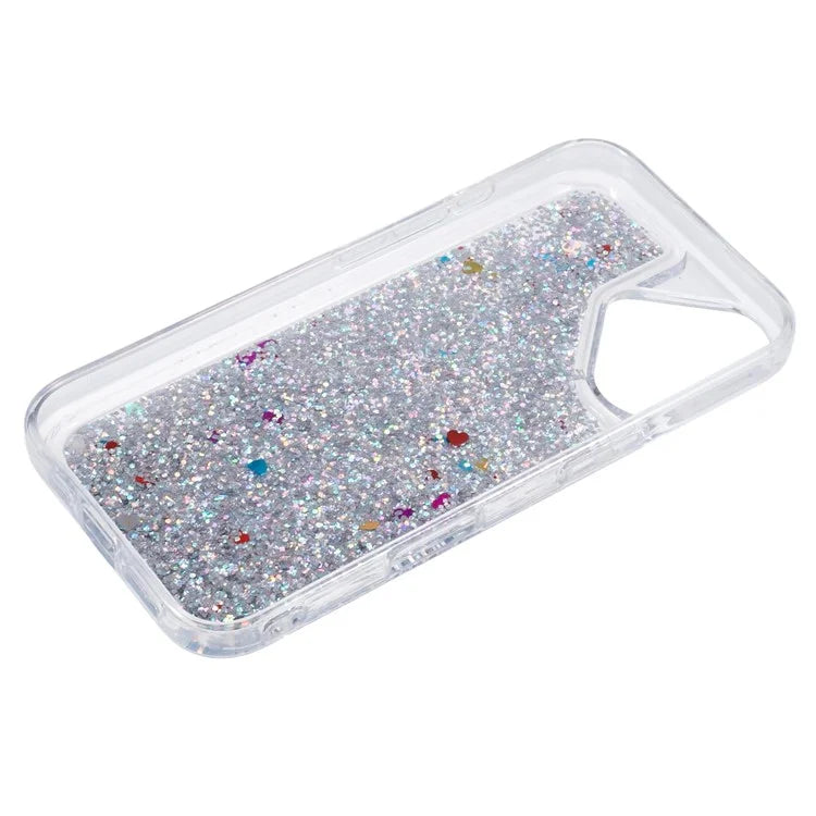 For iPhone 16 Plus Case Floating Quicksand Pattern Soft TPU Back Cover