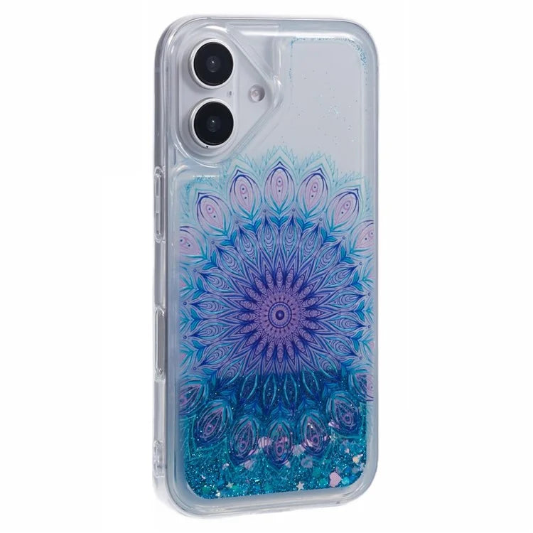 For iPhone 16 Plus Case Floating Quicksand Pattern Soft TPU Back Cover