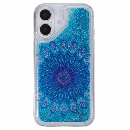 For iPhone 16 Plus Case Floating Quicksand Pattern Soft TPU Back Cover