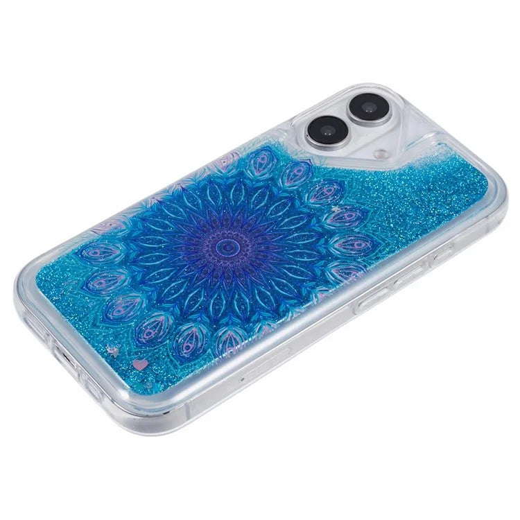 For iPhone 16 Plus Case Floating Quicksand Pattern Soft TPU Back Cover
