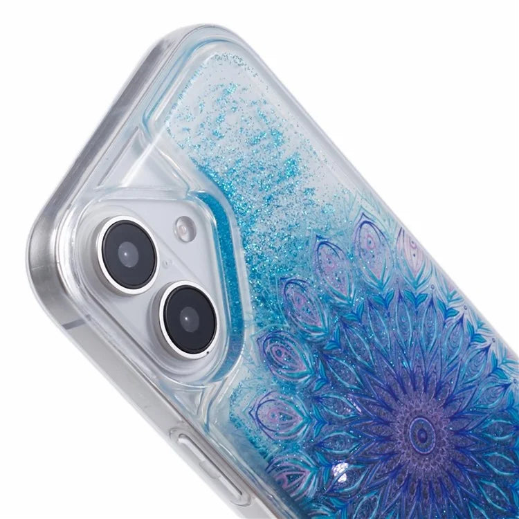 For iPhone 16 Plus Case Floating Quicksand Pattern Soft TPU Back Cover