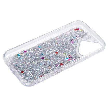 For iPhone 16 Plus Case Floating Quicksand Pattern Soft TPU Back Cover