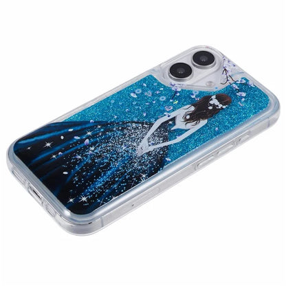 For iPhone 16 Plus Case Floating Quicksand Pattern Soft TPU Back Cover