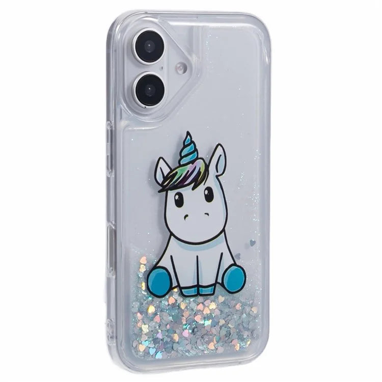 For iPhone 16 Plus Case Floating Quicksand Pattern Soft TPU Back Cover