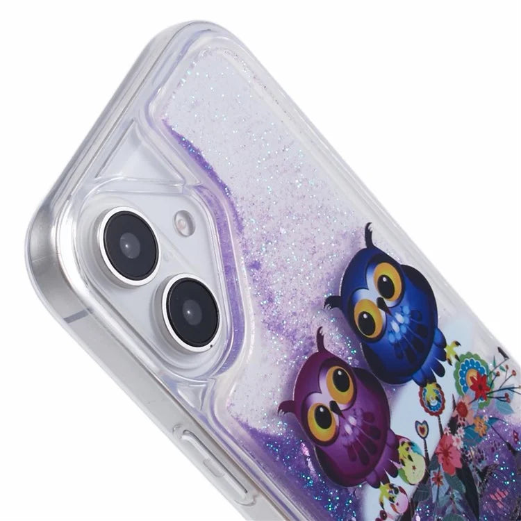 For iPhone 16 Plus Case Floating Quicksand Pattern Soft TPU Back Cover