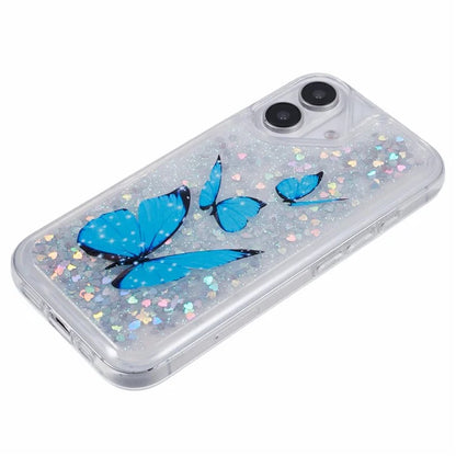 For iPhone 16 Plus Case Floating Quicksand Pattern Soft TPU Back Cover