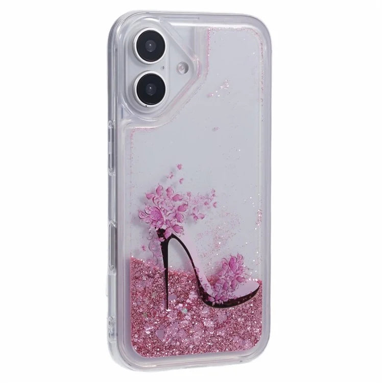 For iPhone 16 Plus Case Floating Quicksand Pattern Soft TPU Back Cover