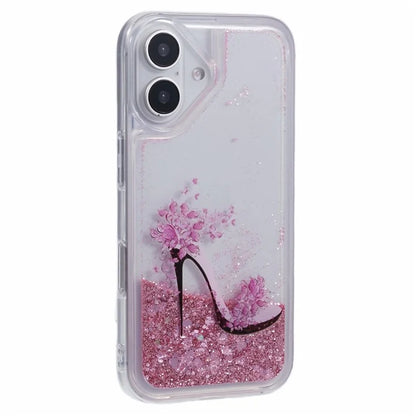 For iPhone 16 Plus Case Floating Quicksand Pattern Soft TPU Back Cover