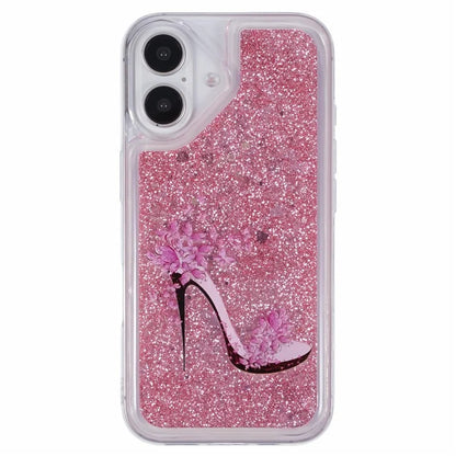 For iPhone 16 Plus Case Floating Quicksand Pattern Soft TPU Back Cover