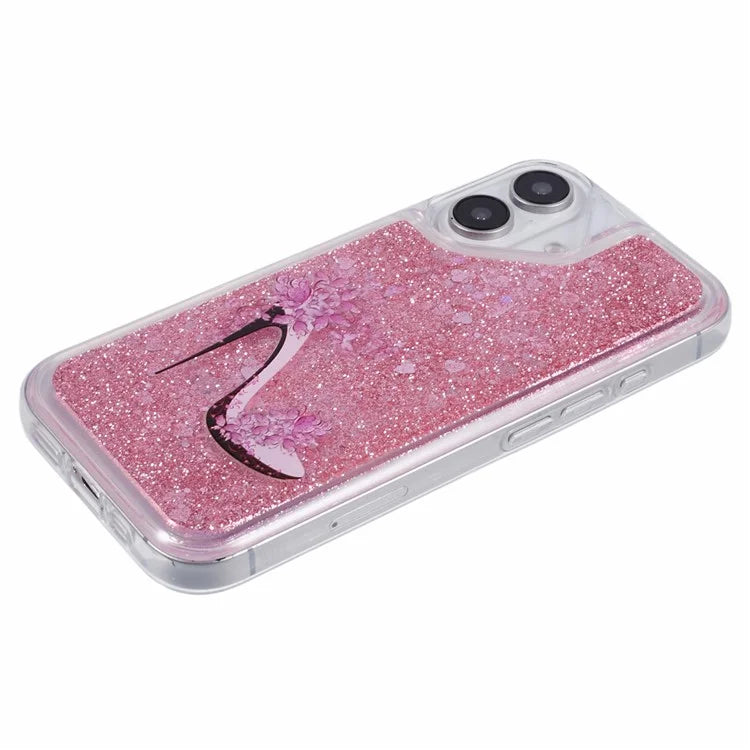 For iPhone 16 Plus Case Floating Quicksand Pattern Soft TPU Back Cover