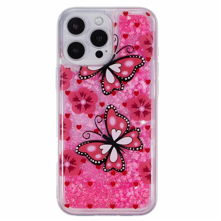 For iPhone 16 Pro Max Case Floating Quicksand Pattern Soft TPU Back Cover