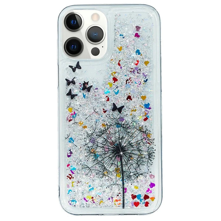 For iPhone 16 Pro Max Case Floating Quicksand Pattern Soft TPU Back Cover