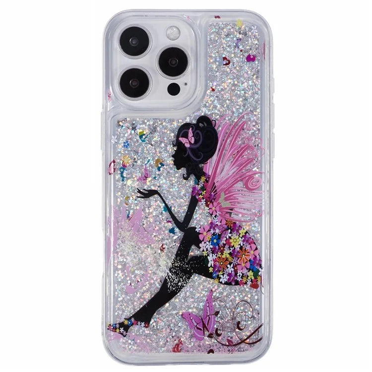 For iPhone 16 Pro Max Case Floating Quicksand Pattern Soft TPU Back Cover