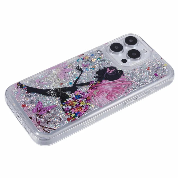 For iPhone 16 Pro Max Case Floating Quicksand Pattern Soft TPU Back Cover