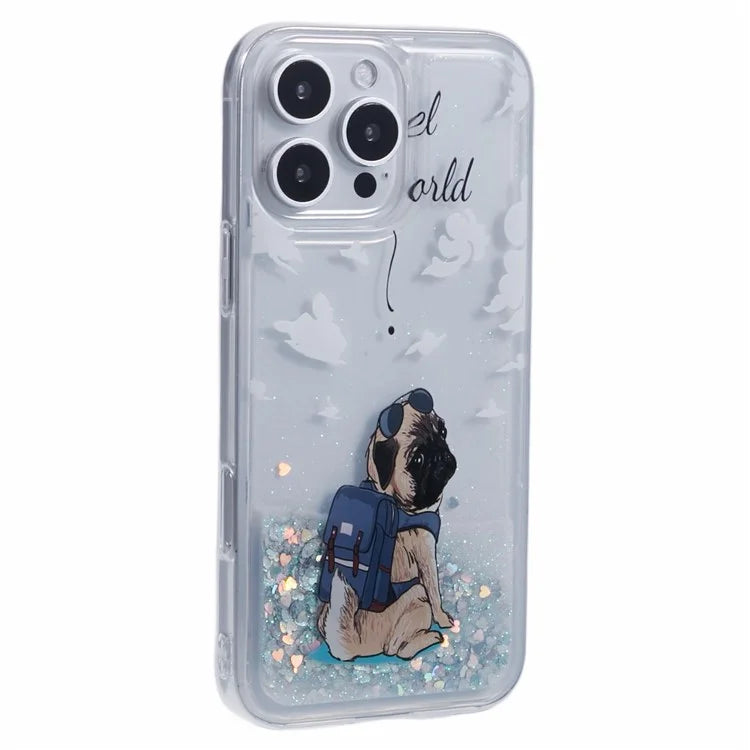 For iPhone 16 Pro Max Case Floating Quicksand Pattern Soft TPU Back Cover