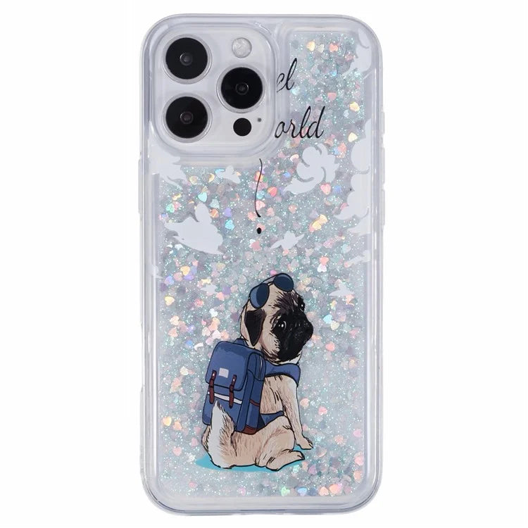 For iPhone 16 Pro Max Case Floating Quicksand Pattern Soft TPU Back Cover