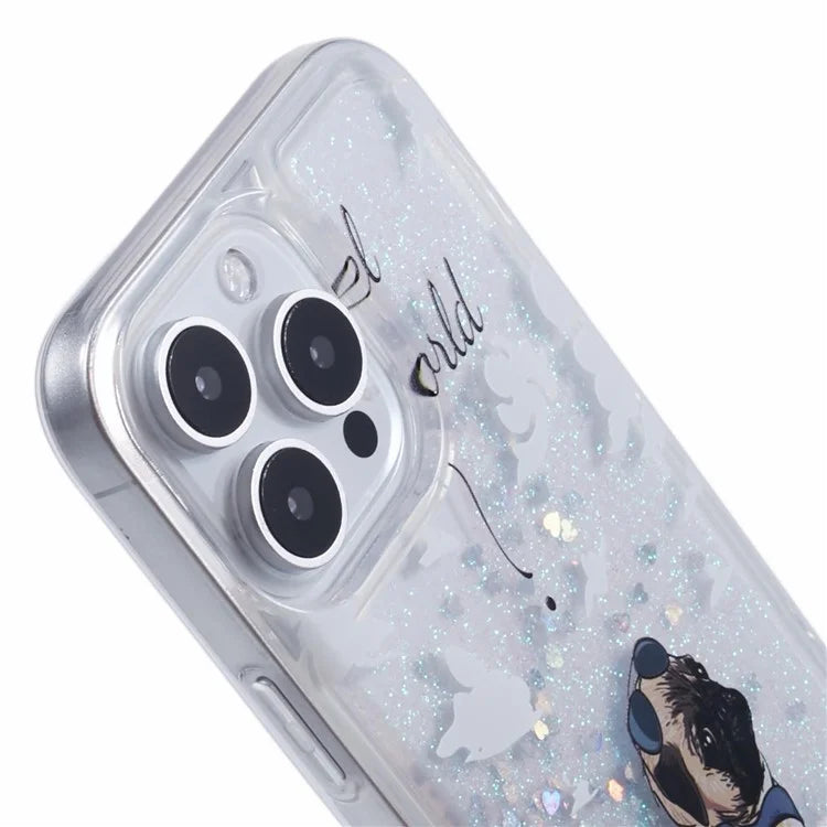For iPhone 16 Pro Max Case Floating Quicksand Pattern Soft TPU Back Cover