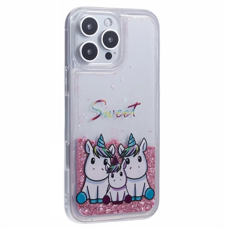 For iPhone 16 Pro Max Case Floating Quicksand Pattern Soft TPU Back Cover