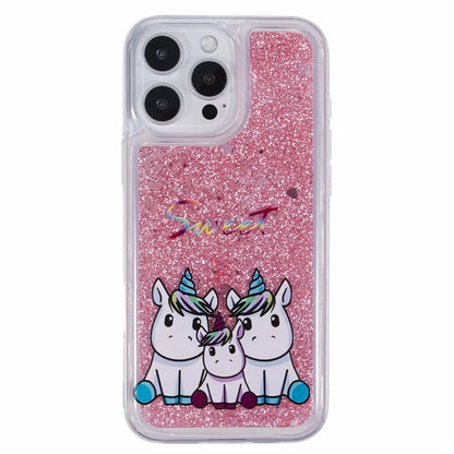 For iPhone 16 Pro Max Case Floating Quicksand Pattern Soft TPU Back Cover