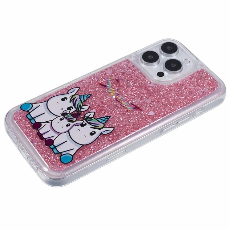 For iPhone 16 Pro Max Case Floating Quicksand Pattern Soft TPU Back Cover