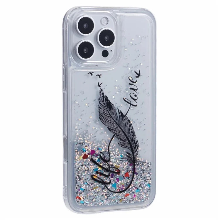 For iPhone 16 Pro Max Case Floating Quicksand Pattern Soft TPU Back Cover