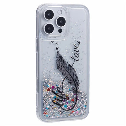 For iPhone 16 Pro Max Case Floating Quicksand Pattern Soft TPU Back Cover