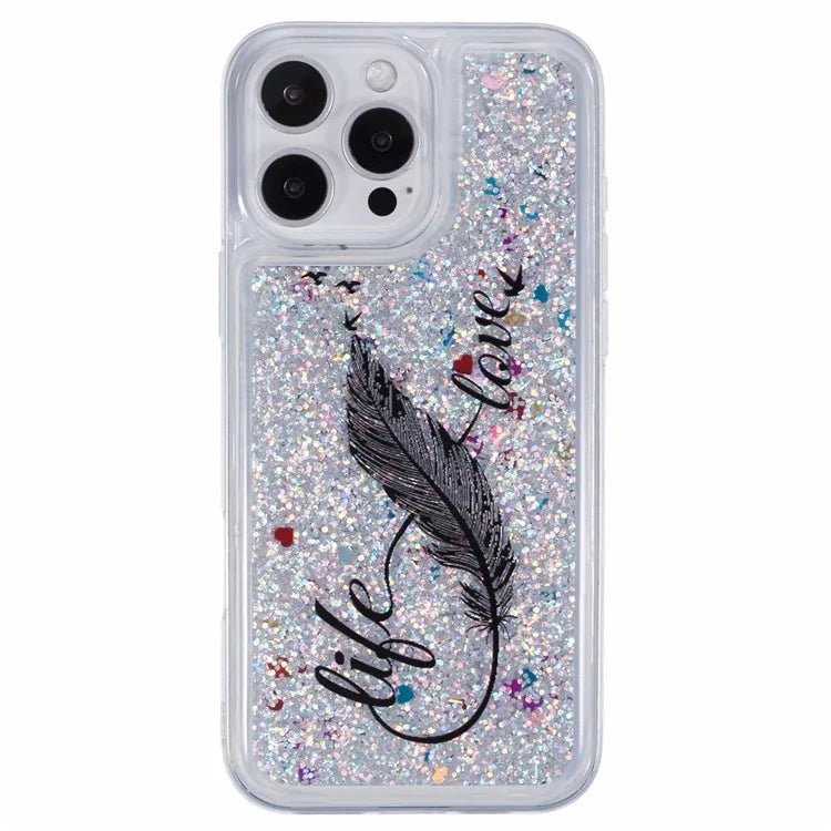 For iPhone 16 Pro Max Case Floating Quicksand Pattern Soft TPU Back Cover