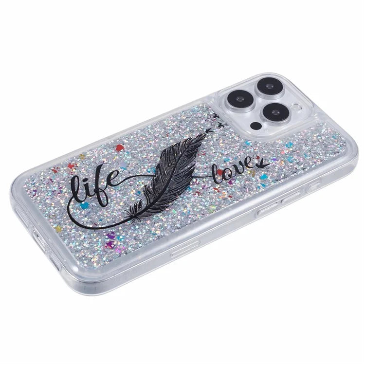 For iPhone 16 Pro Max Case Floating Quicksand Pattern Soft TPU Back Cover