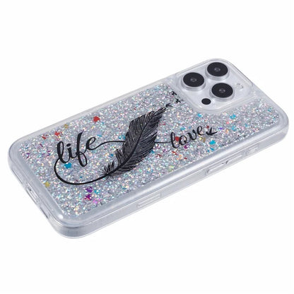 For iPhone 16 Pro Max Case Floating Quicksand Pattern Soft TPU Back Cover